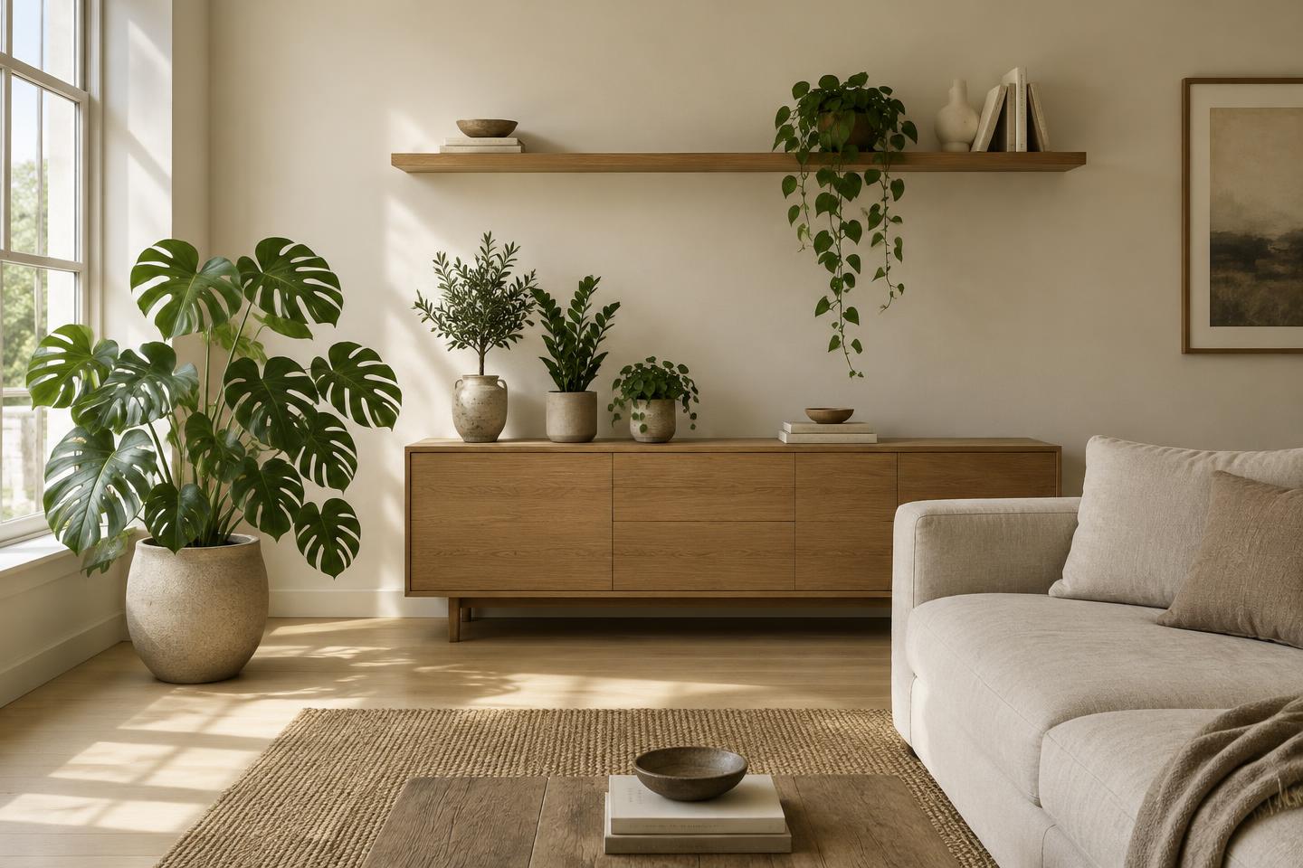 Después: Sala con luz de tarde